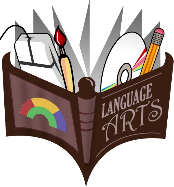 image of language arts book as a logo