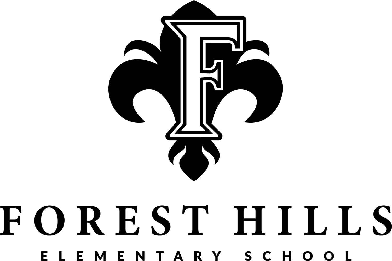 Image of fleur de lis logo with Forest Hills Elementary School text
